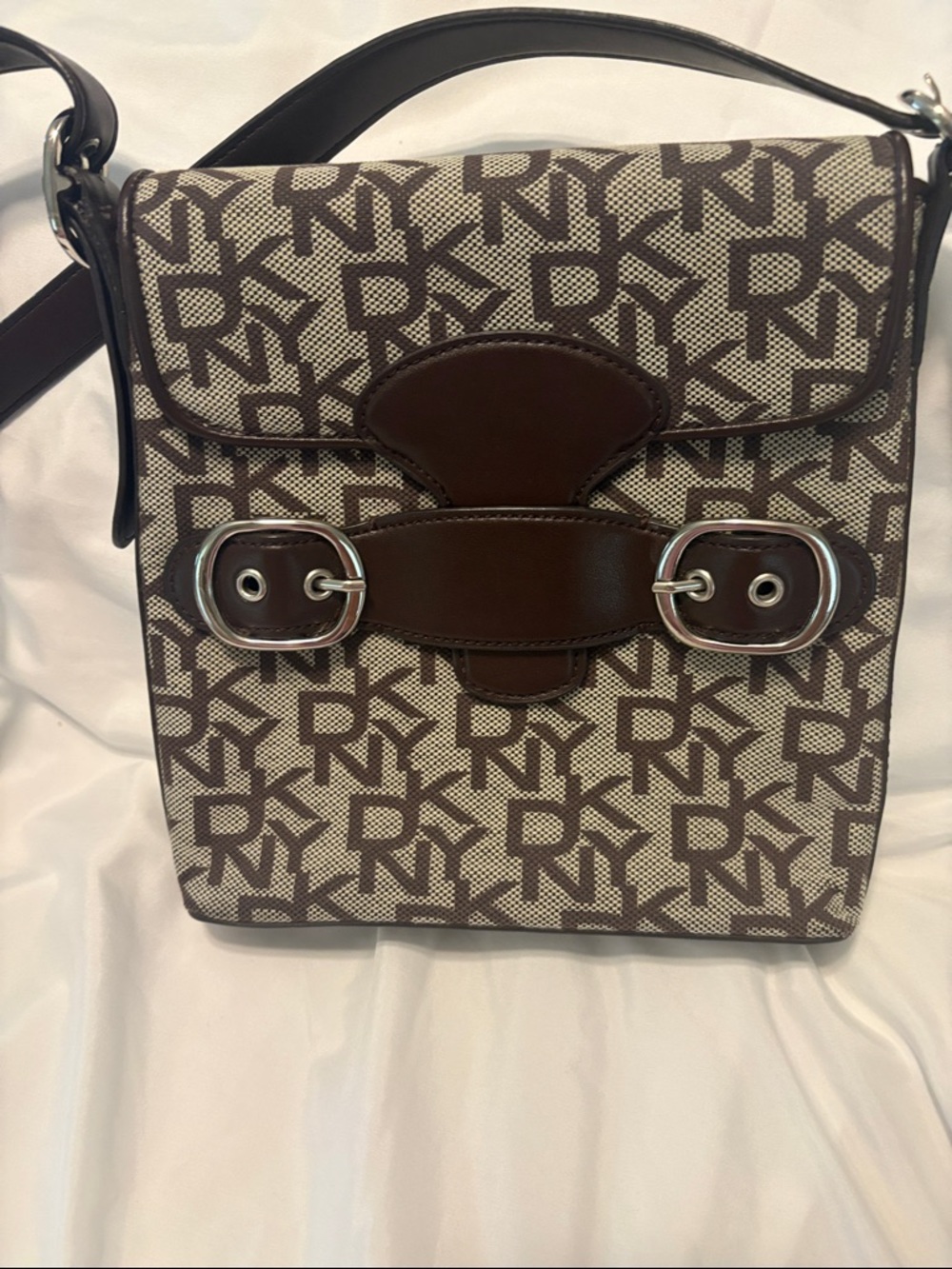 DKNY Brown Crossbody with Dark Chocolate Trim
